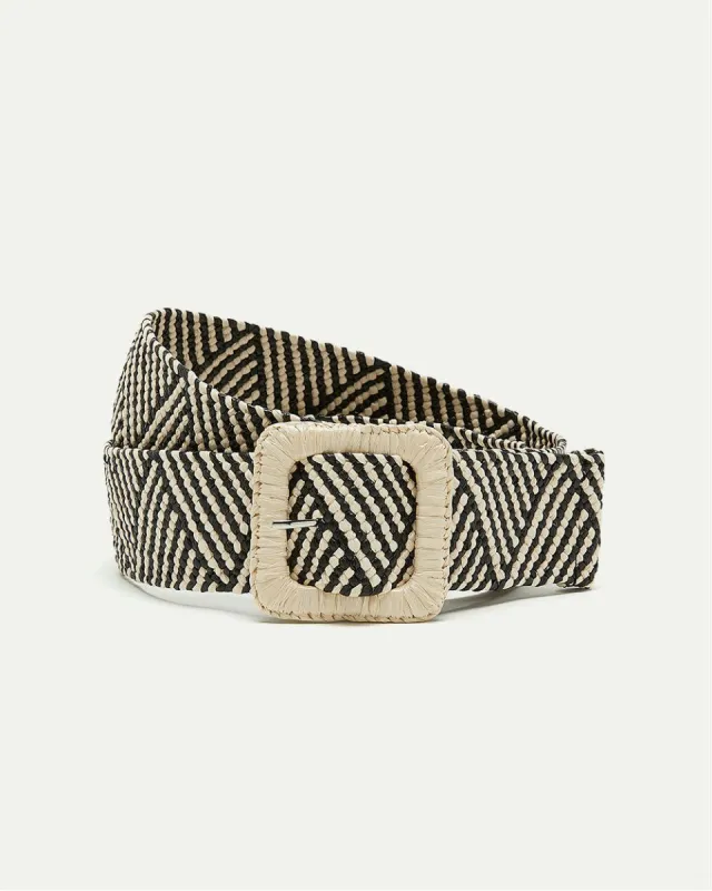 Stretch Belt with Straw Buckle sold by Reitmans
