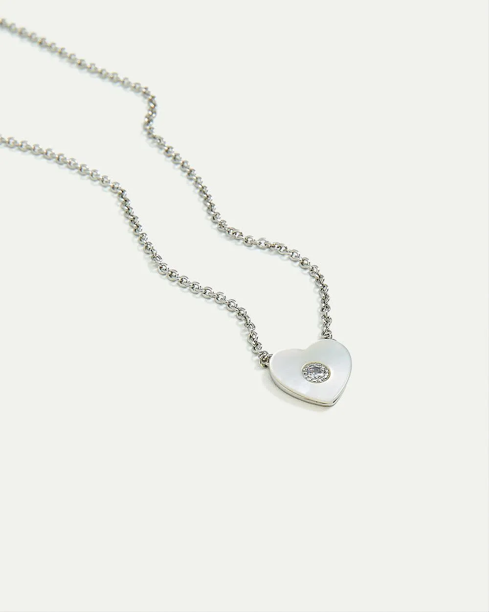 Short Heart-Pendant Necklace with Shiny Rhinestones sold by Reitmans