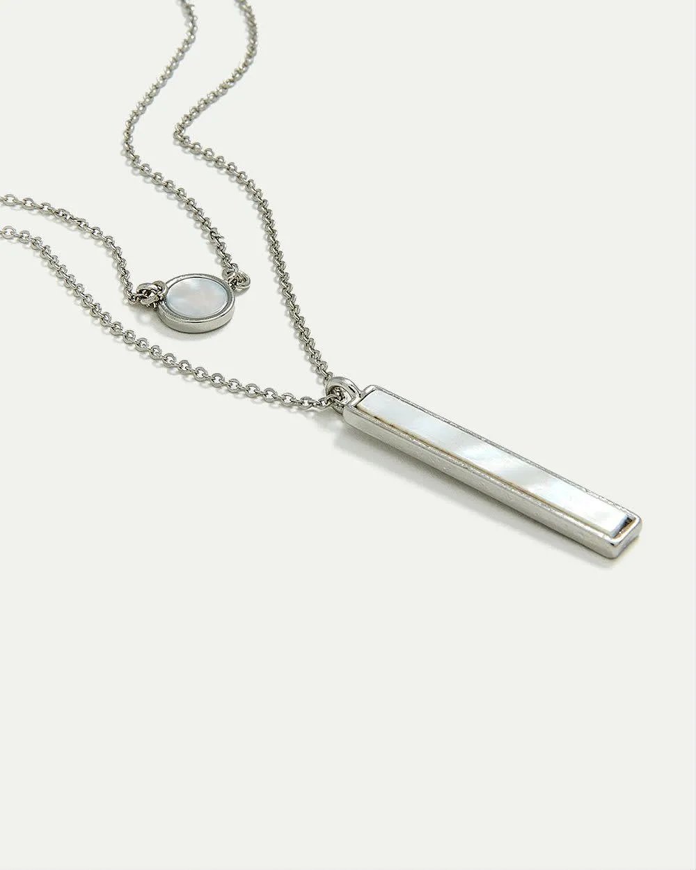 Double-Layer Necklace with Baguette Pendant sold by Reitmans