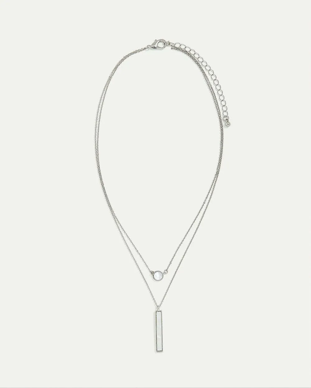 Double-Layer Necklace with Baguette Pendant sold by Reitmans product image thumbnail 2