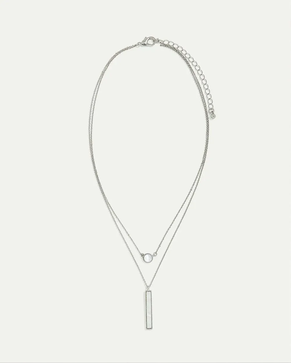 Double-Layer Necklace with Baguette Pendant sold by Reitmans product image thumbnail 4