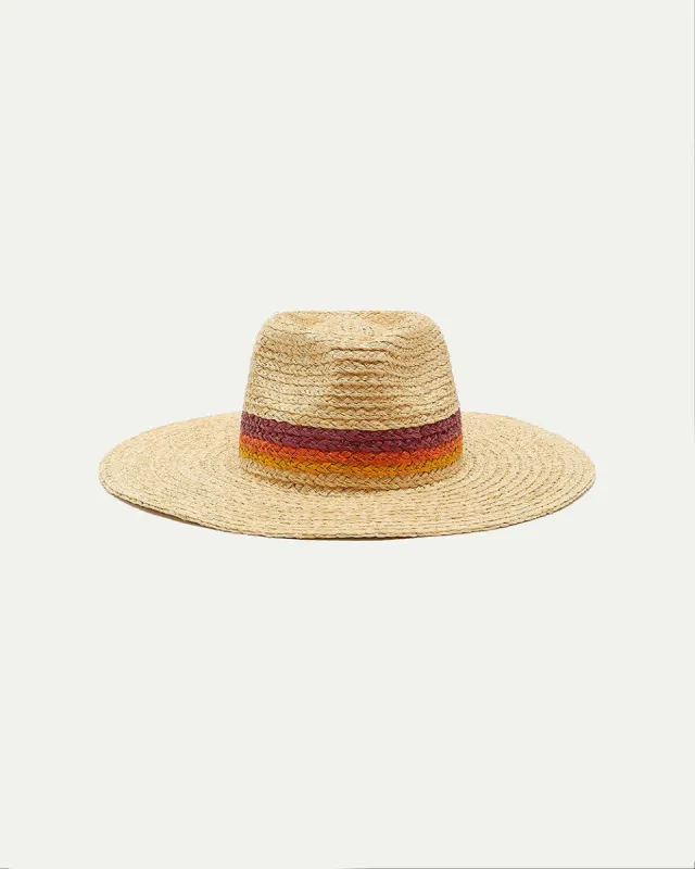 Raffia Hat with Colourful Stripes sold by Reitmans