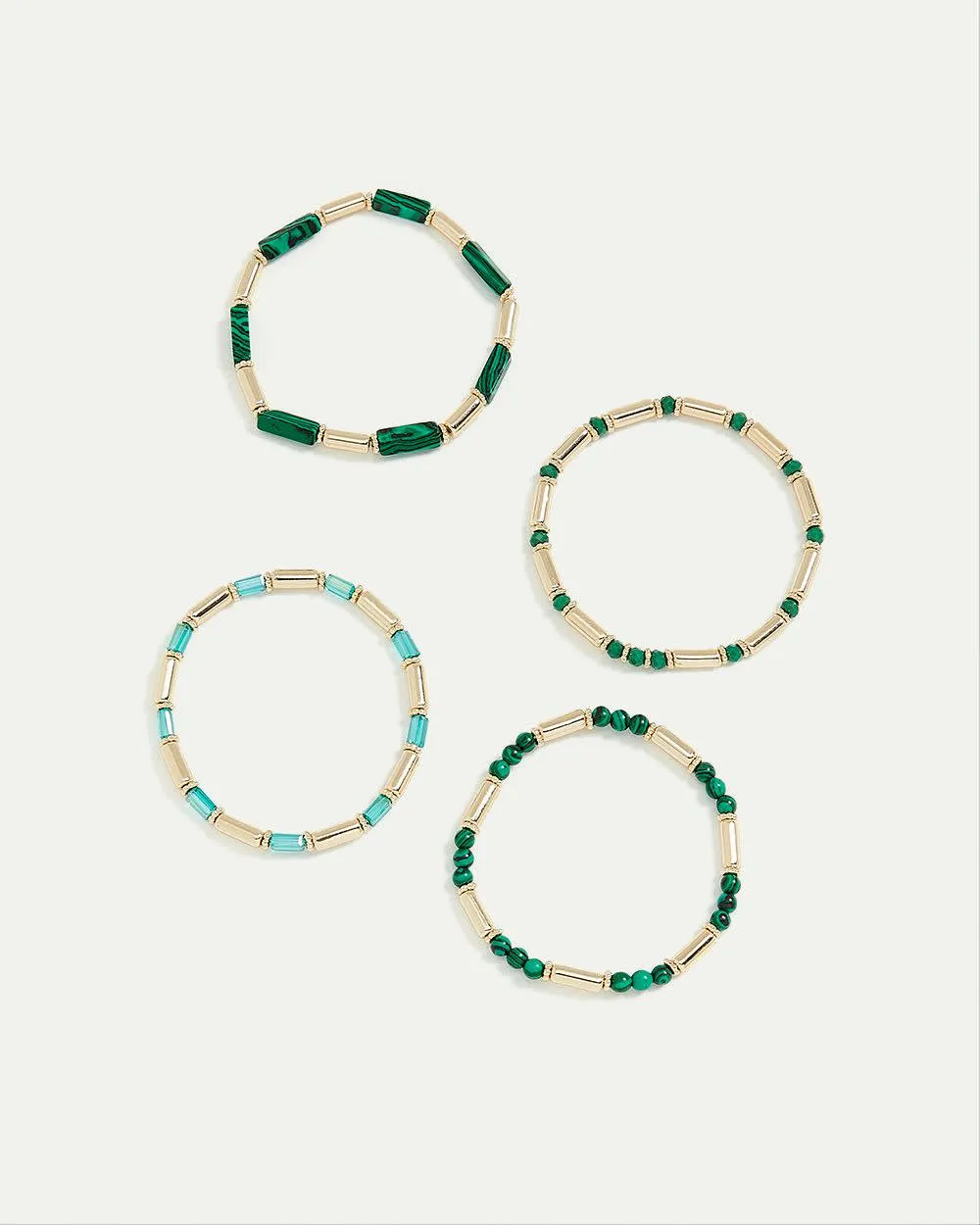 Elastic Bracelets with Malachite Beads - Set of 4 sold by Reitmans product image thumbnail 3