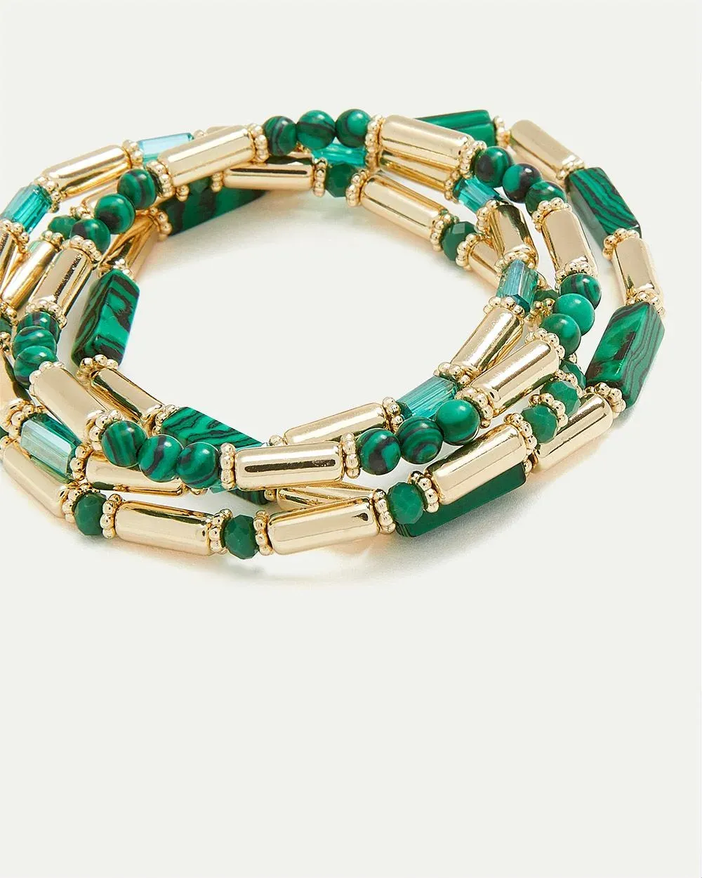Elastic Bracelets with Malachite Beads - Set of 4 sold by Reitmans product image thumbnail 5