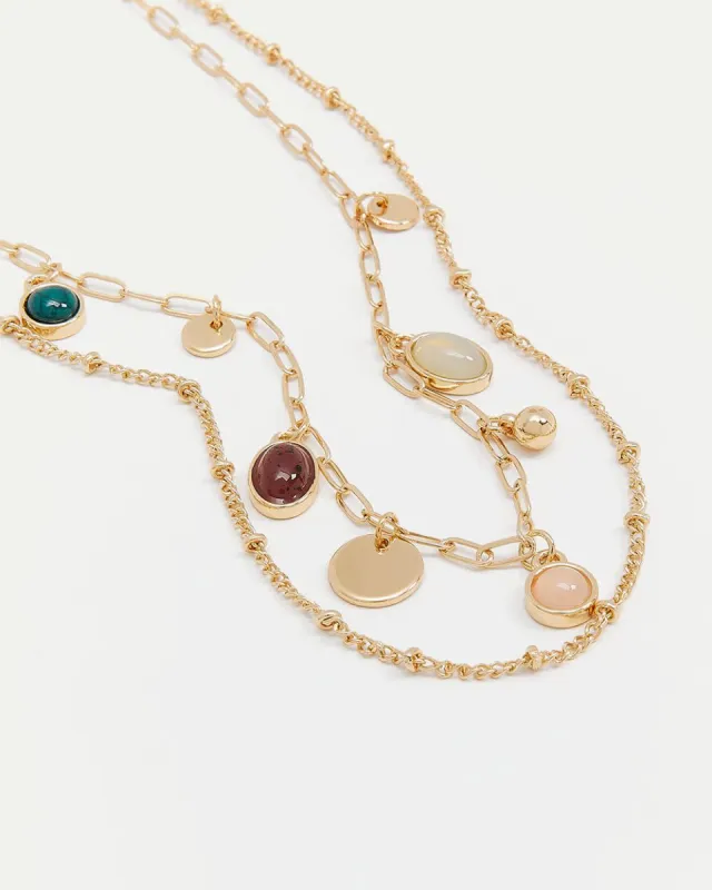 Short Necklace with Delicate Stone Charms sold by Reitmans