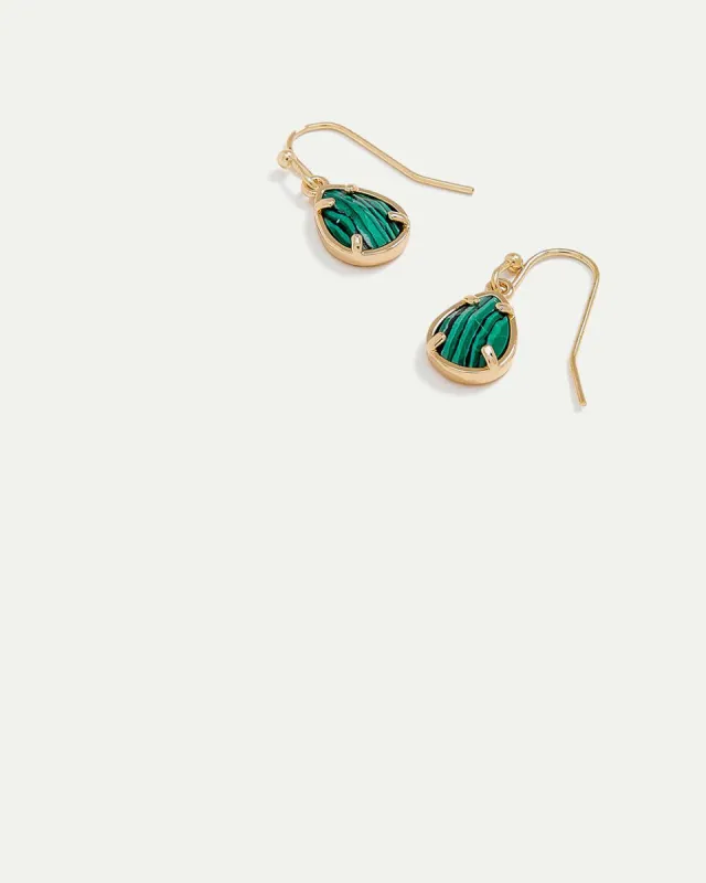 Earrings with Malachite Pendants sold by Reitmans