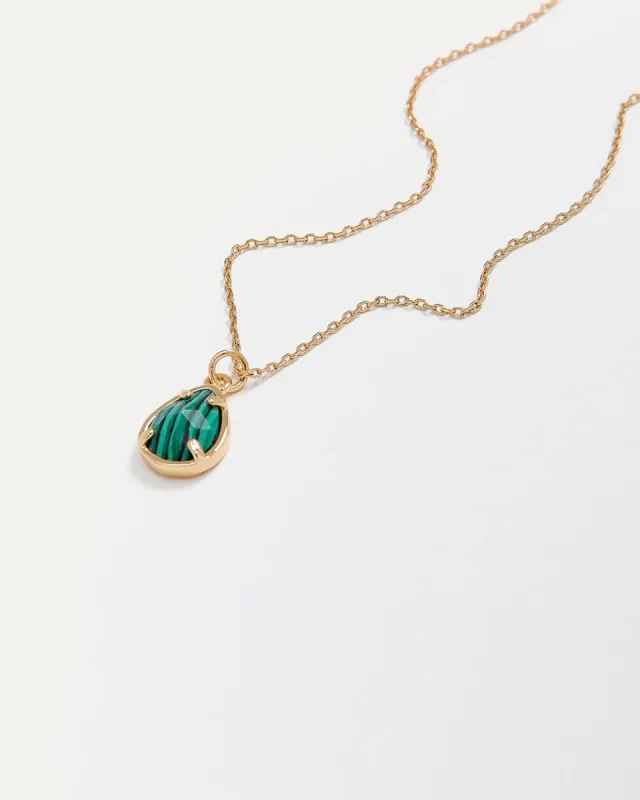 Short Necklace with Malachite Teardrop Pendant sold by Reitmans