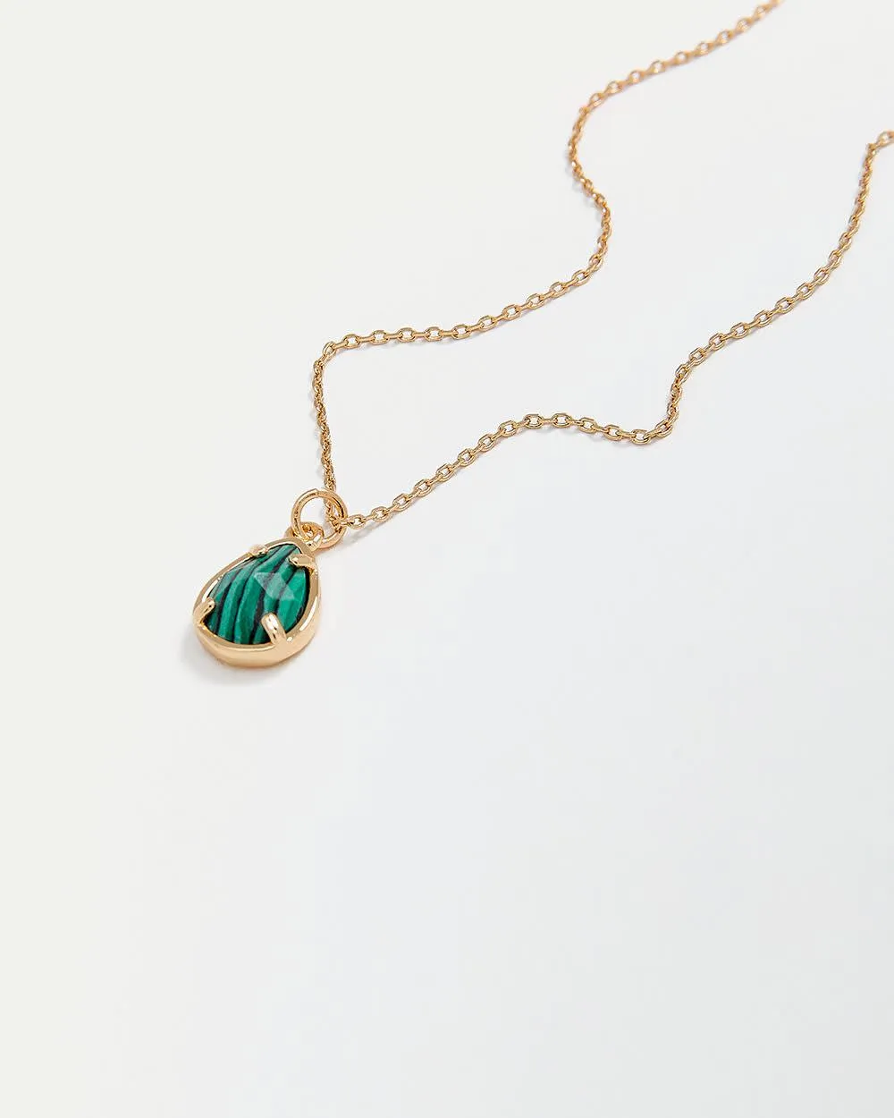 Short Necklace with Malachite Teardrop Pendant sold by Reitmans