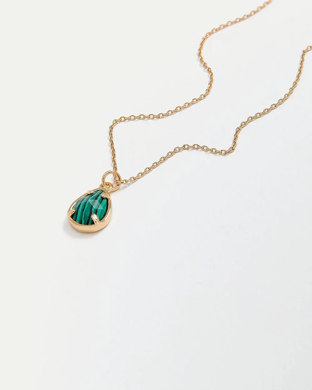Short Necklace with Malachite Teardrop Pendant sold by Reitmans product image thumbnail 3