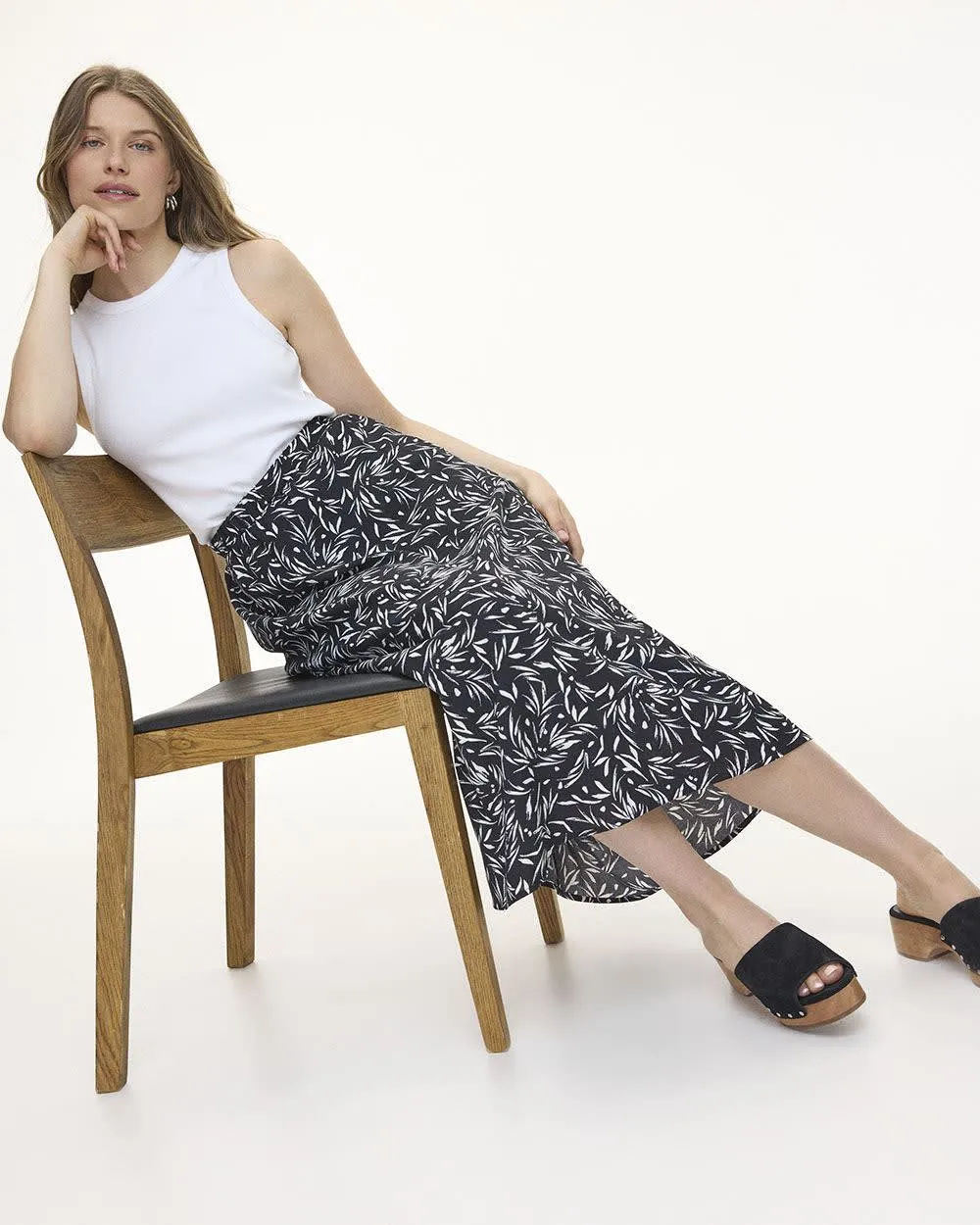A-Line Crepe Midi Skirt sold by Reitmans