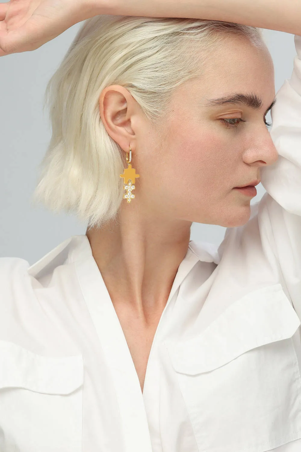 Classicharms-Jigsaw Puzzle Drop Earrings sold by Reitmans product image thumbnail 3