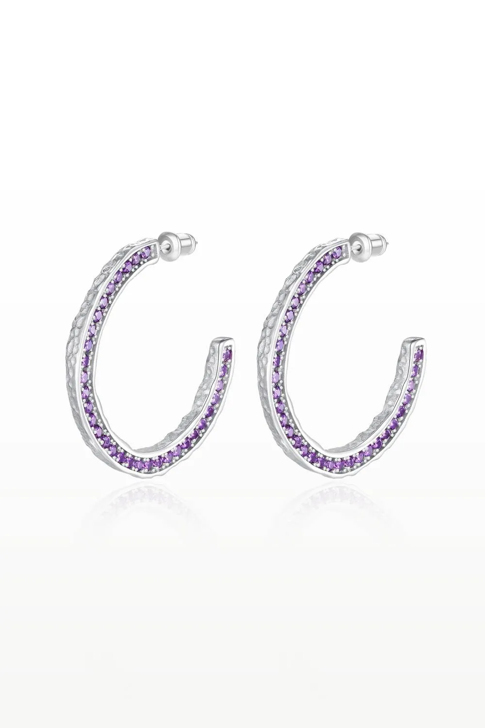 Classicharms-Zirconia Molten C Hoop Earrings sold by Reitmans