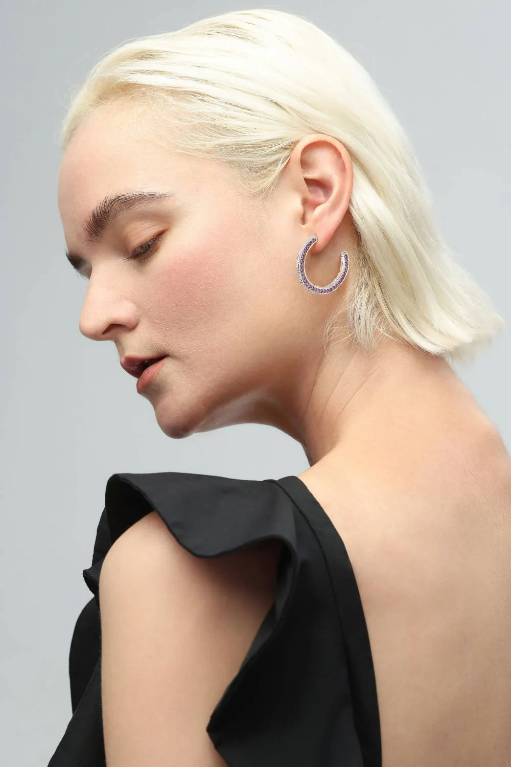 Classicharms-Zirconia Molten C Hoop Earrings sold by Reitmans product image thumbnail 3