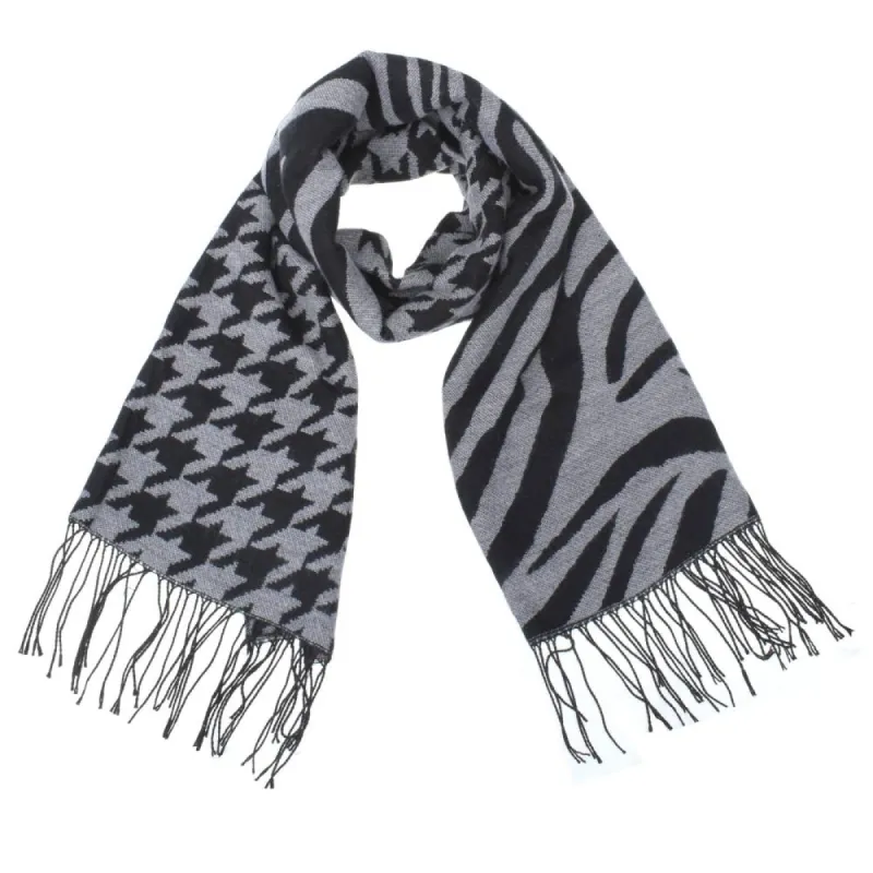 Large Houndstooth and Zebra Combo Scarf sold by Reitmans