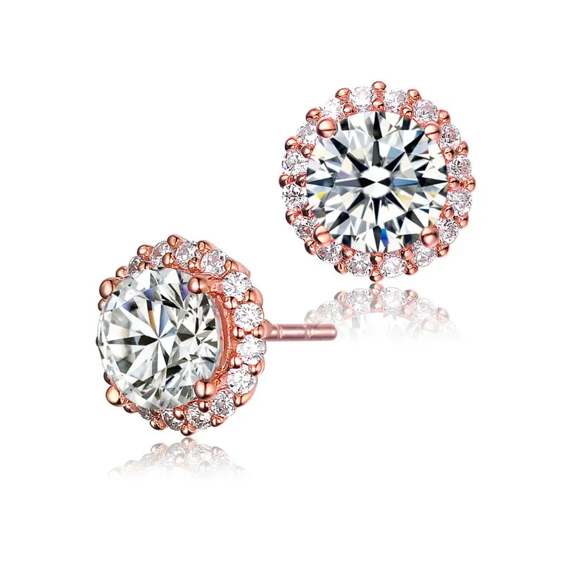 Genevive Sterling Silver with Clear Cubic Zirconia Button Stud Earrings sold by Reitmans product image thumbnail 4