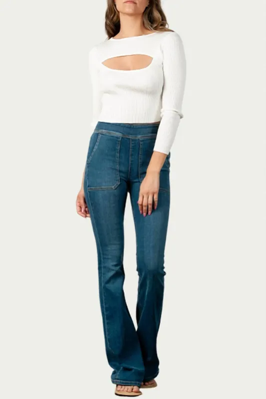 LUCCA - Cutout Ribbed Stretch-Knit Top sold by Reitmans