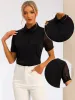 Allegra K- Button Down Sheer Point Collar Top sold by Reitmans