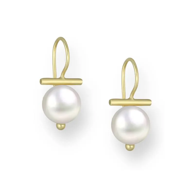 18K Goldtone Plated Sterling Silver Freshwater Pearl Hook Earrings- AG Sterling sold by Reitmans