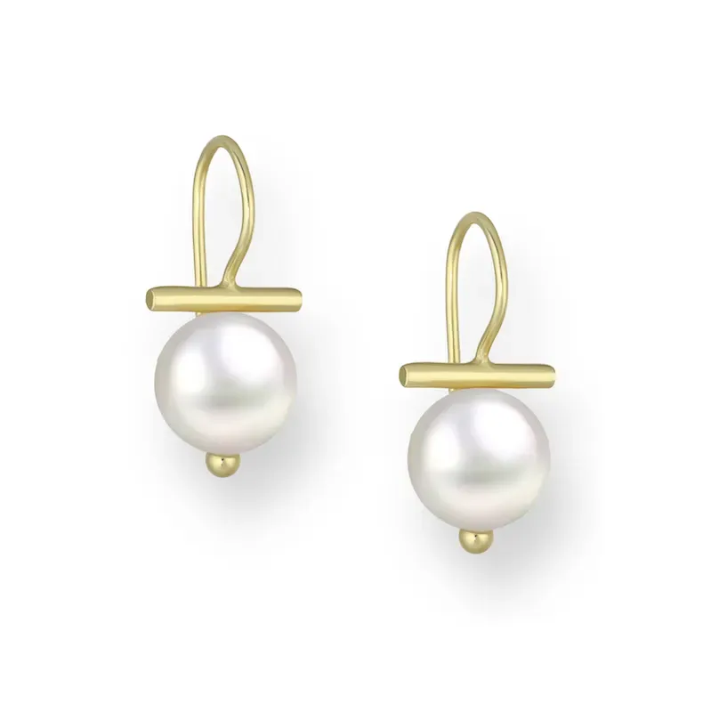 18K Goldtone Plated Sterling Silver Freshwater Pearl Hook Earrings- AG Sterling sold by Reitmans product image thumbnail 3