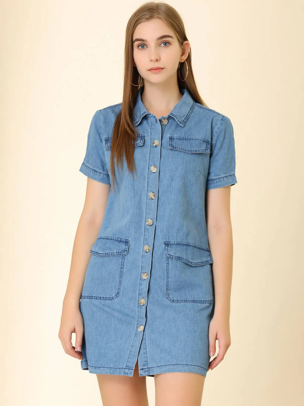Allegra K- Belted Denim Jean ShirtDress sold by Reitmans product image thumbnail 2