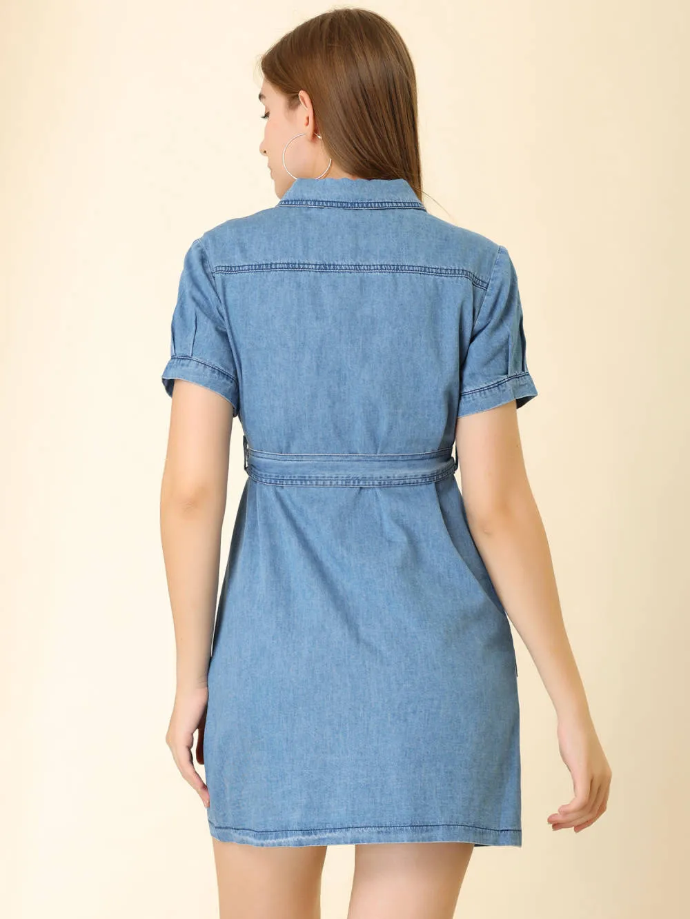 Allegra K- Belted Denim Jean ShirtDress sold by Reitmans product image thumbnail 5