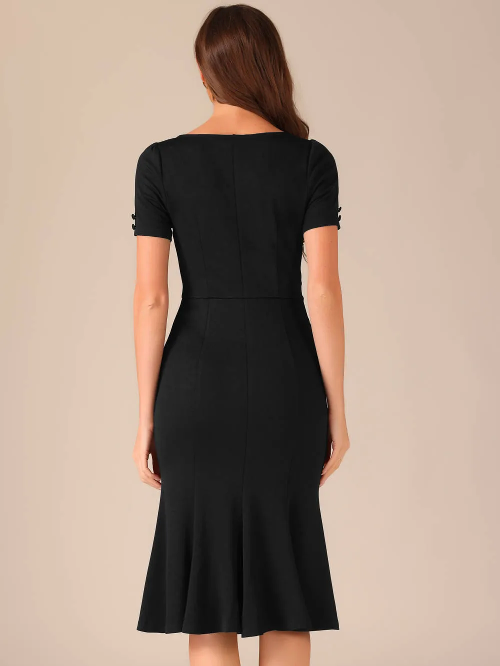 Allegra K- Fishtail Short Sleeve Bodycon Midi Dress sold by Reitmans product image thumbnail 3
