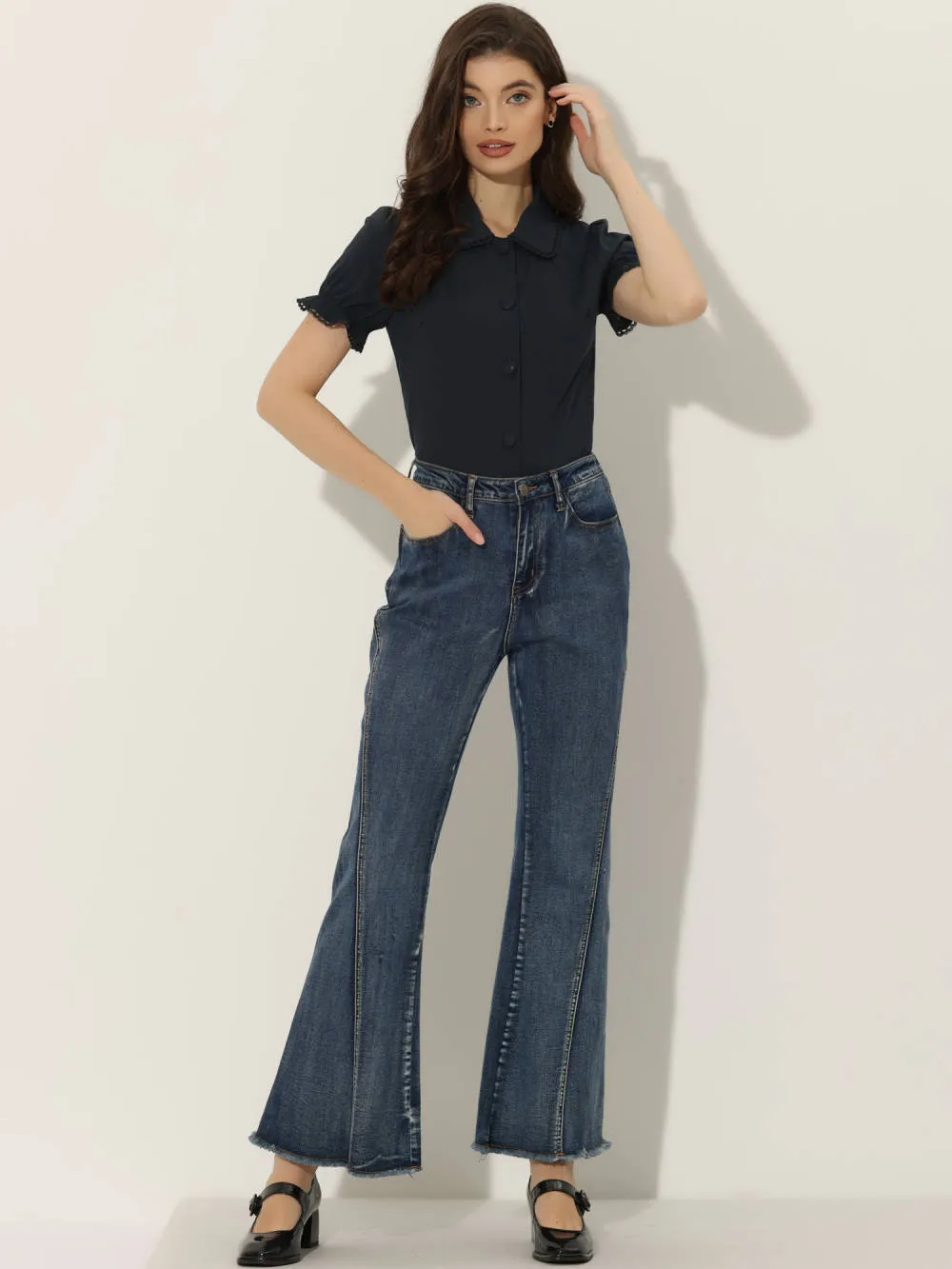 Allegra K- Doll Collar Button Down Shirt sold by Reitmans product image thumbnail 4