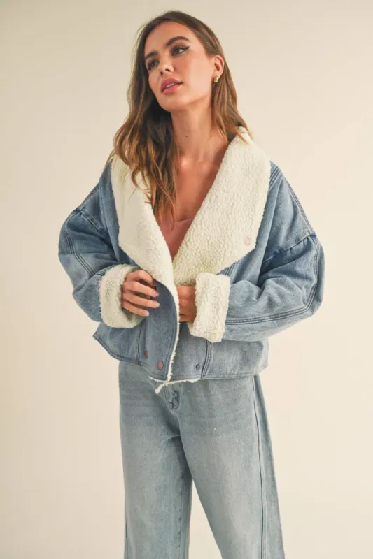 Evercado - Sherpa Denim Jacket sold by Reitmans