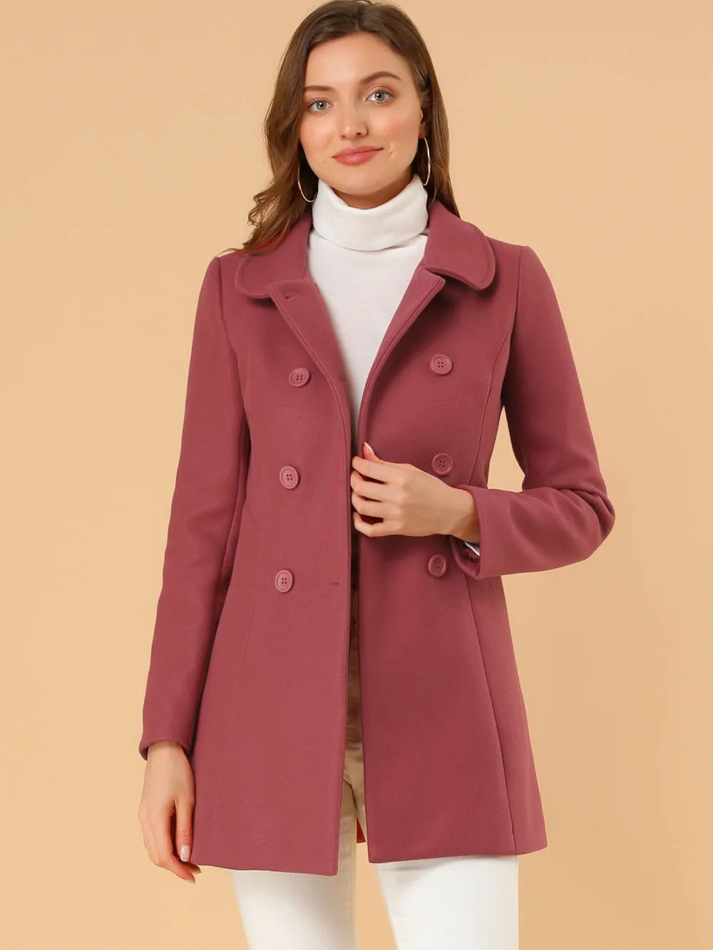 Allegra K- Peter Pan Collar Double Breasted Coat sold by Reitmans product image thumbnail 2