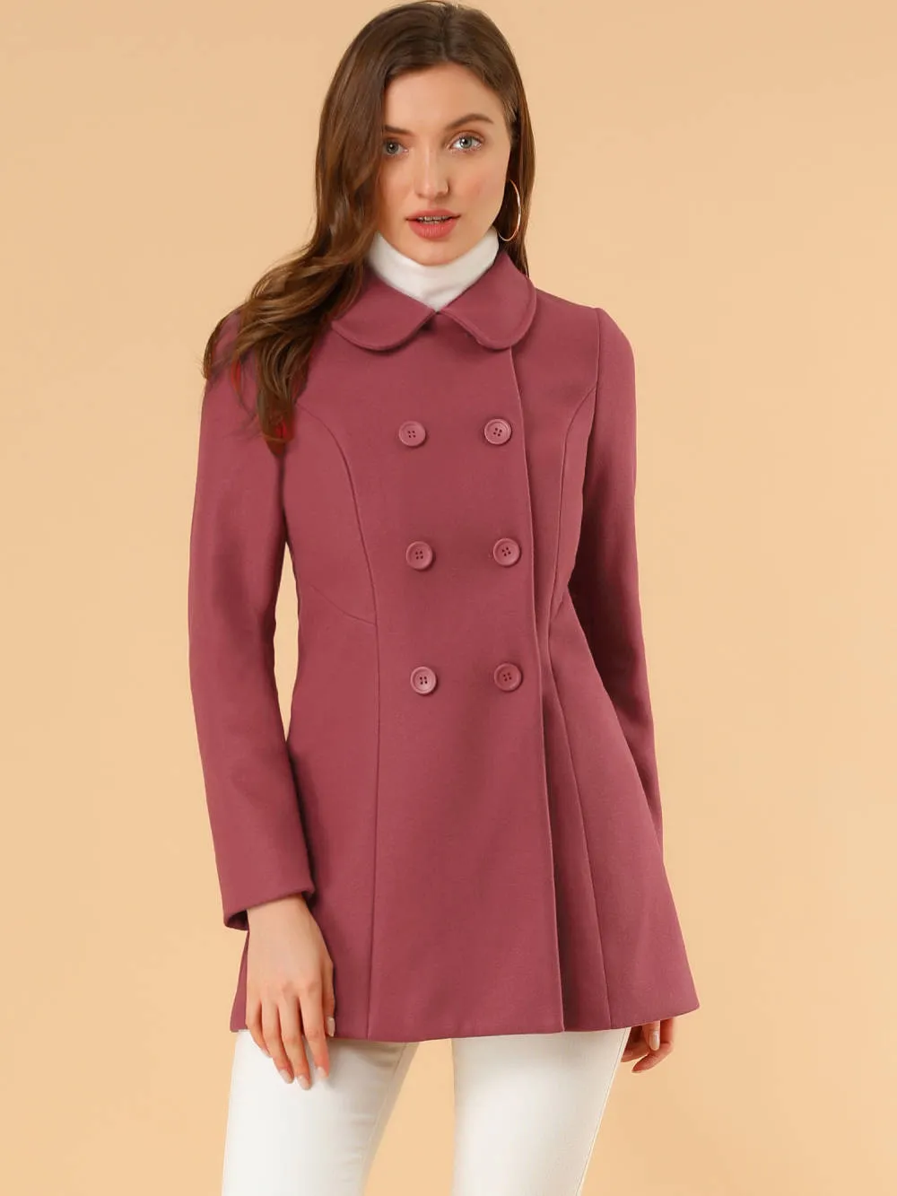 Allegra K- Peter Pan Collar Double Breasted Coat sold by Reitmans product image thumbnail 3