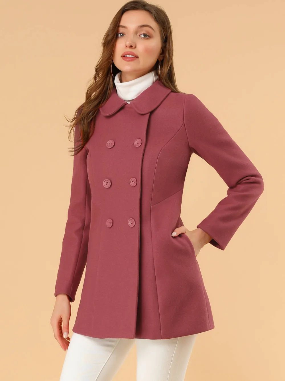 Allegra K- Peter Pan Collar Double Breasted Coat sold by Reitmans product image thumbnail 4