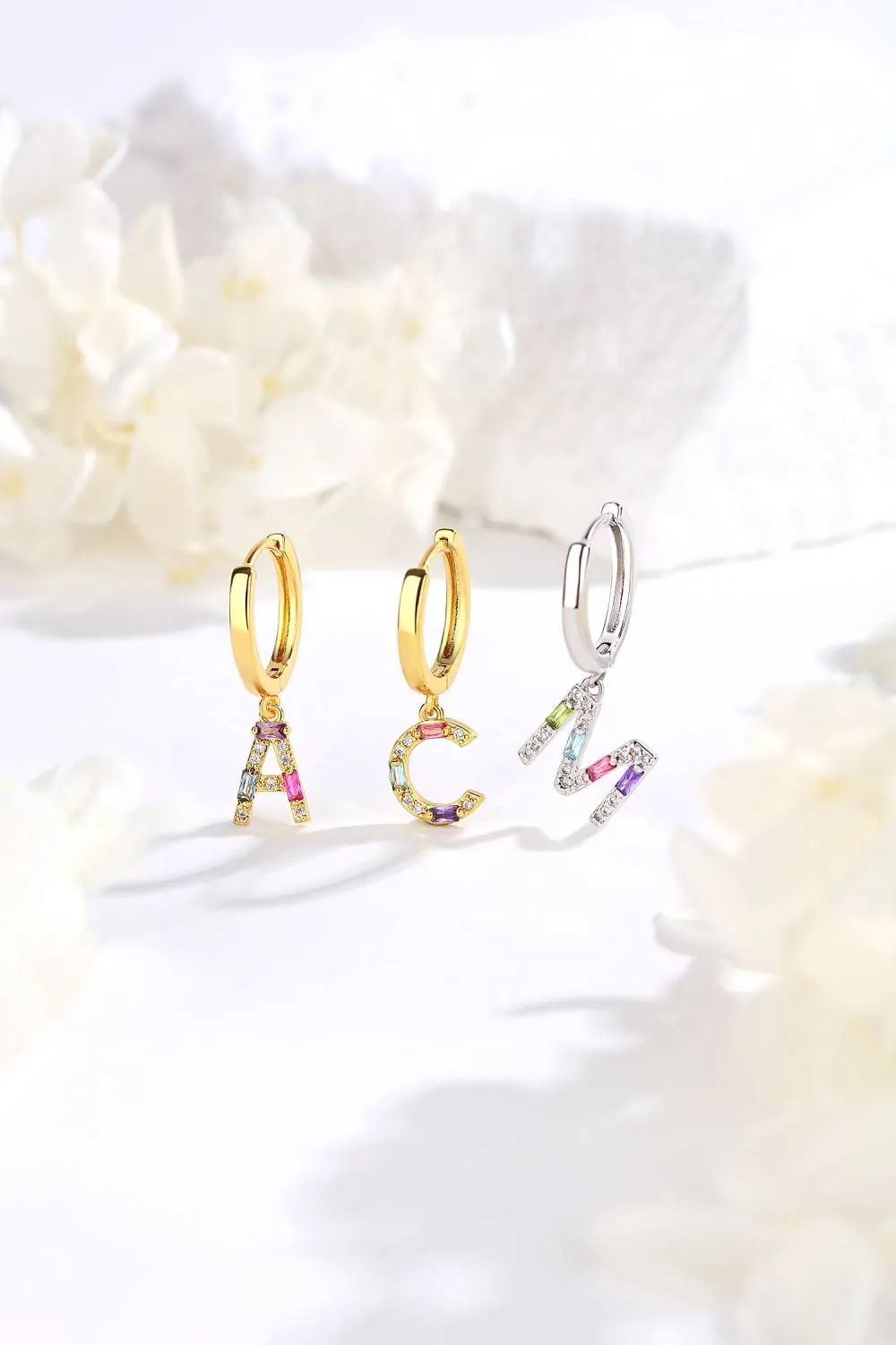 Classicharms-Single Pavé Initial Charm Drop Huggie Hoop Earring-Letter X sold by Reitmans product image thumbnail 4
