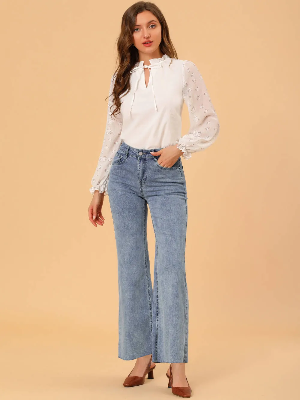 Allegra K - High Waist Straight Leg Jeans Denim Pants sold by Reitmans product image thumbnail 3