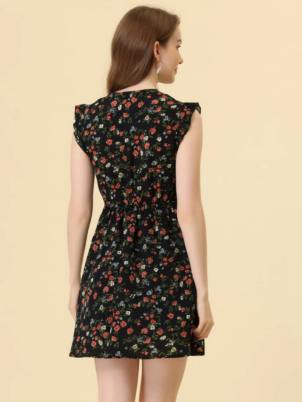 Allegra K- Flutter Sleeve Ruffle Flowy Chiffon Dress sold by Reitmans product image thumbnail 4