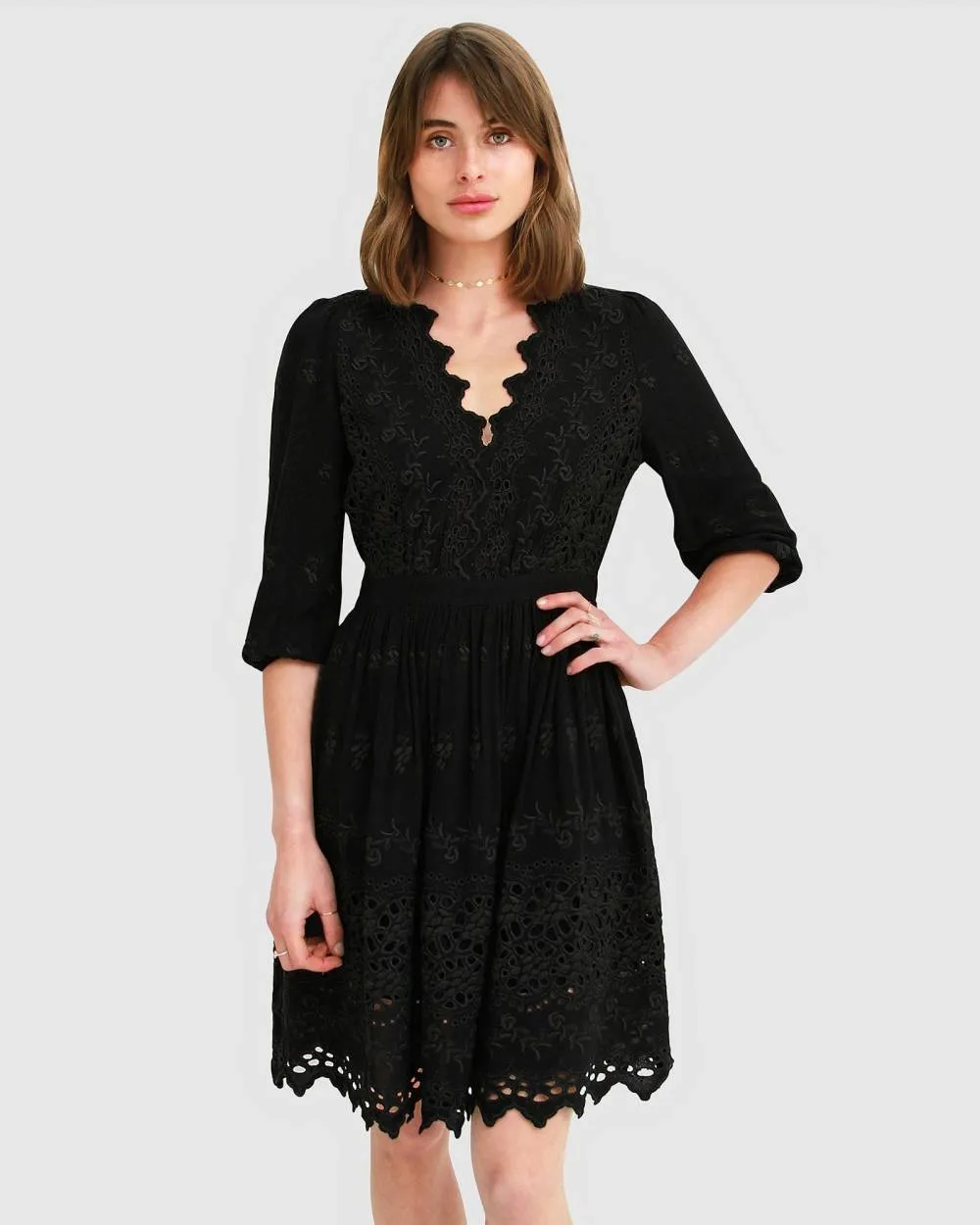 Belle & Bloom Sweet Talk Eyelet Mini Dress sold by Reitmans product image thumbnail 3