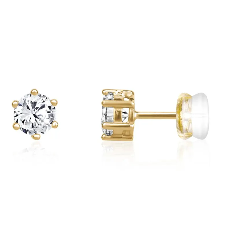 5A CUBIC ZIRCONIA 5 MM GEOMETRIC STUD EARRINGS sold by Reitmans
