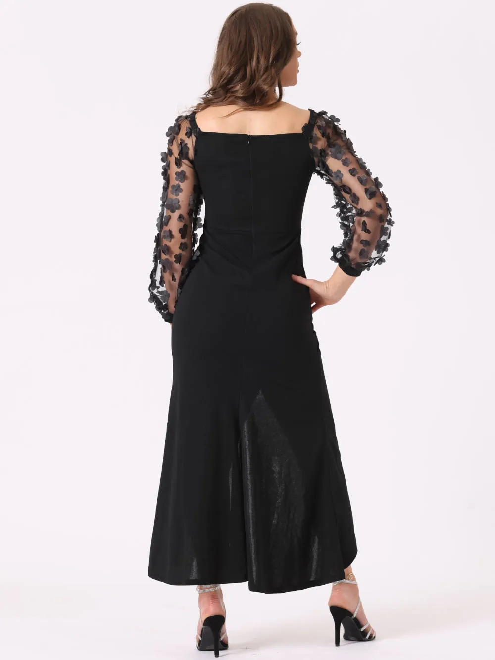 Allegra K- Long Sleeve Ruched Split Midi Dress sold by Reitmans product image thumbnail 4