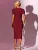 Allegra K- Midi Elegant Sweetheart Neck Split Bodycon Dress sold by Reitmans