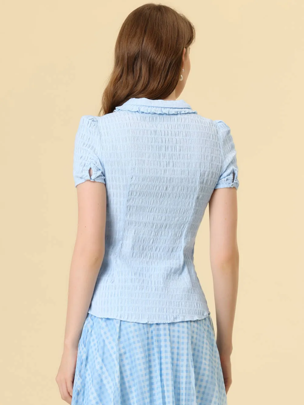 Allegra K- Vintage Sweet Doll Collar Button Down Shirt sold by Reitmans product image thumbnail 4