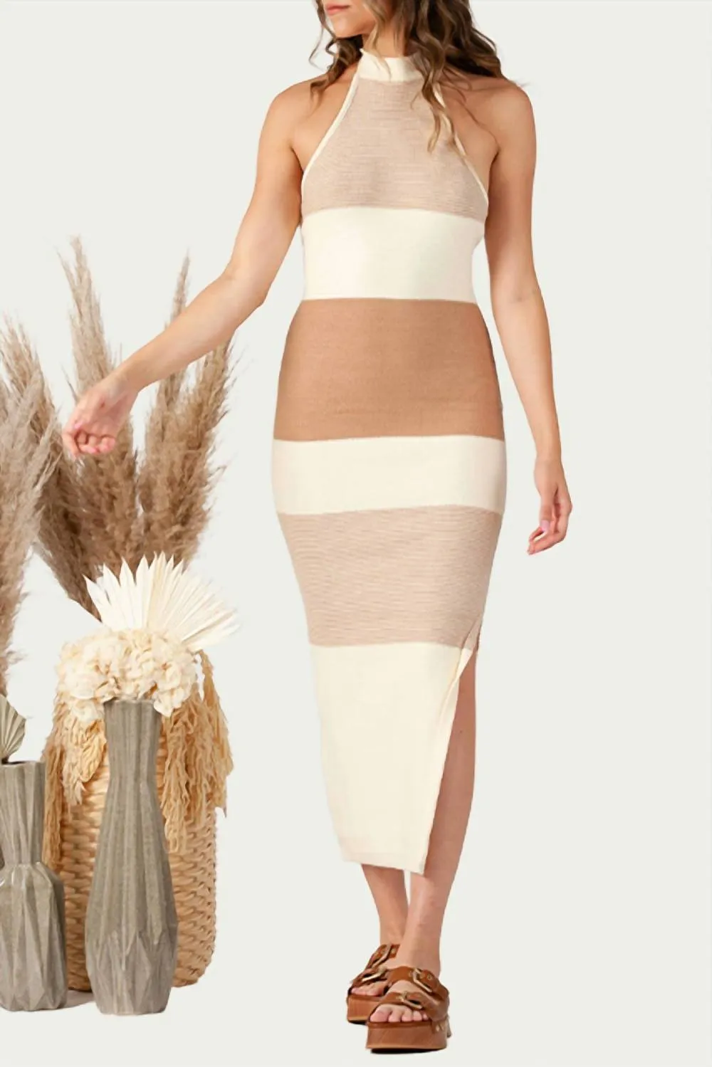 LUCCA - Brizo Knitted Halterneck Midi Dress sold by Reitmans