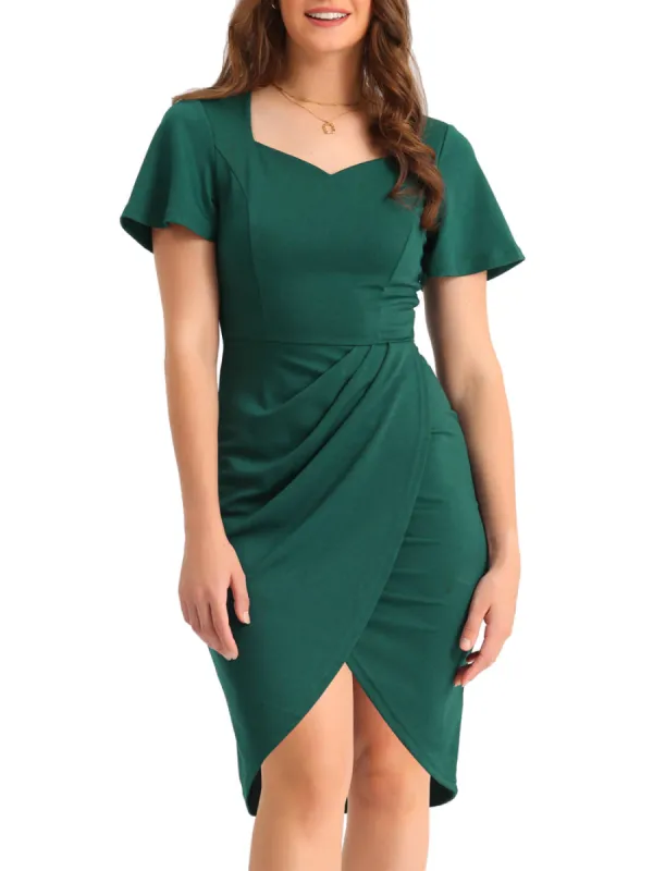 Allegra K- Short Sleeve Wrap Bodycon Dress sold by Reitmans