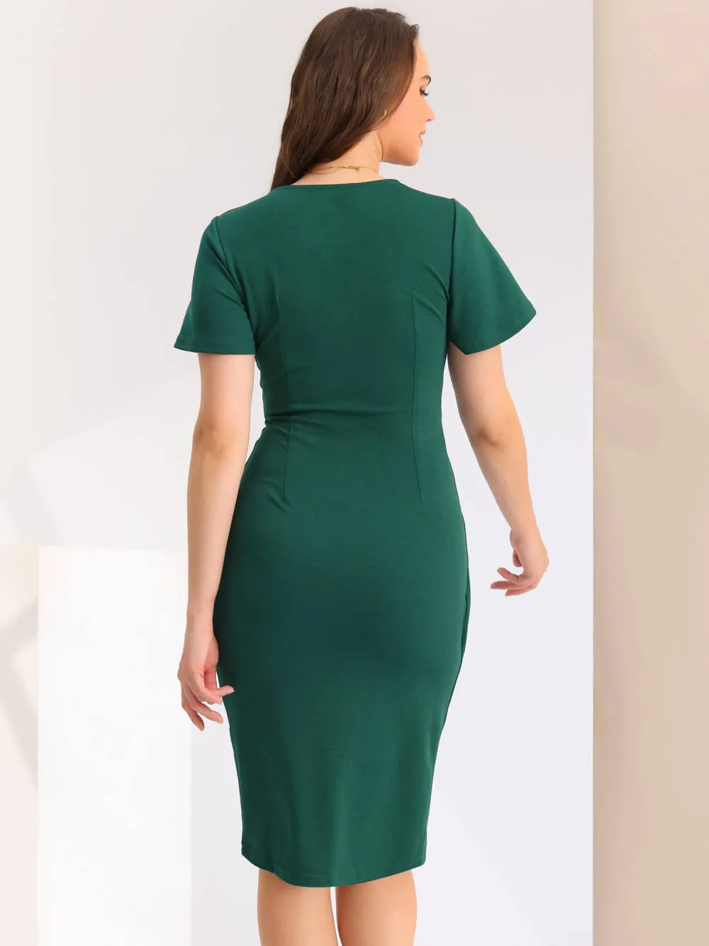 Allegra K- Short Sleeve Wrap Bodycon Dress sold by Reitmans product image thumbnail 3