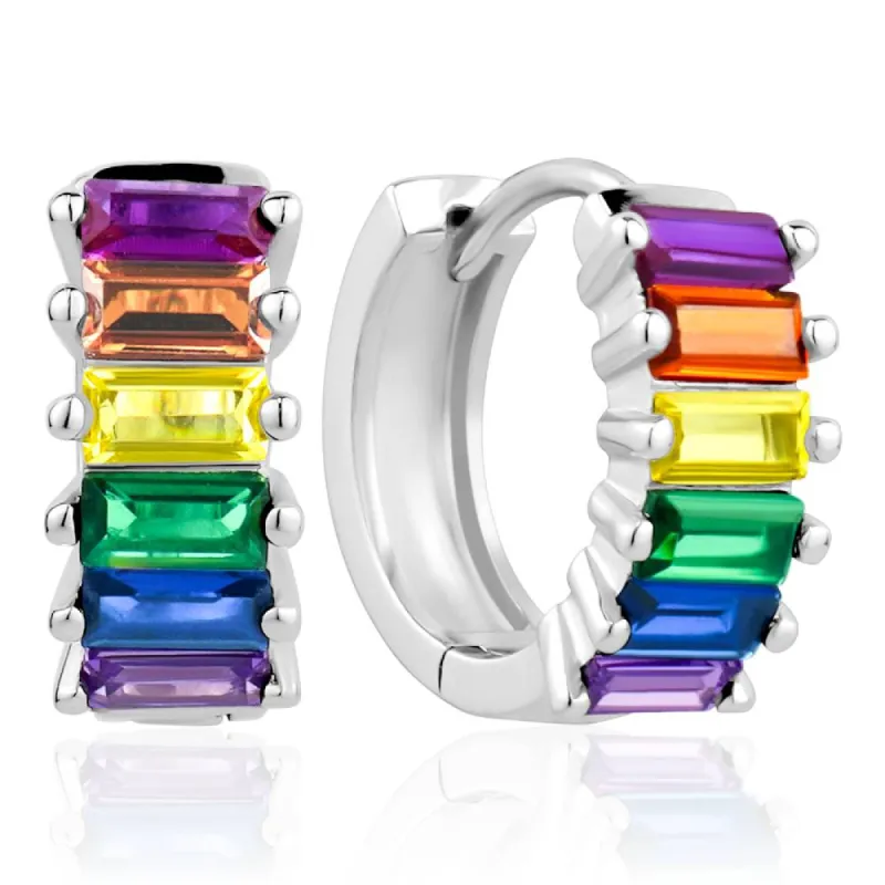 3A CUBIC ZIRCONIA MULTICOLOR HOOP EARRINGS sold by Reitmans
