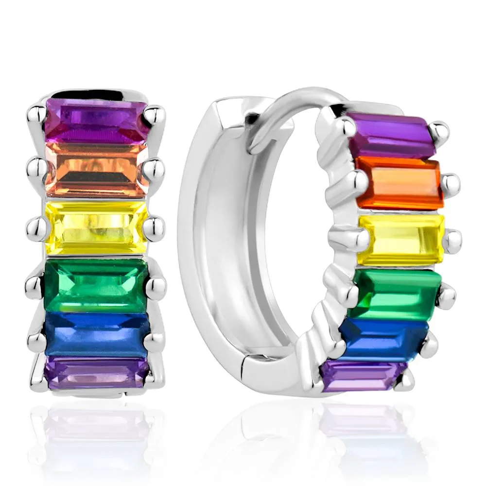 3A CUBIC ZIRCONIA MULTICOLOR HOOP EARRINGS sold by Reitmans