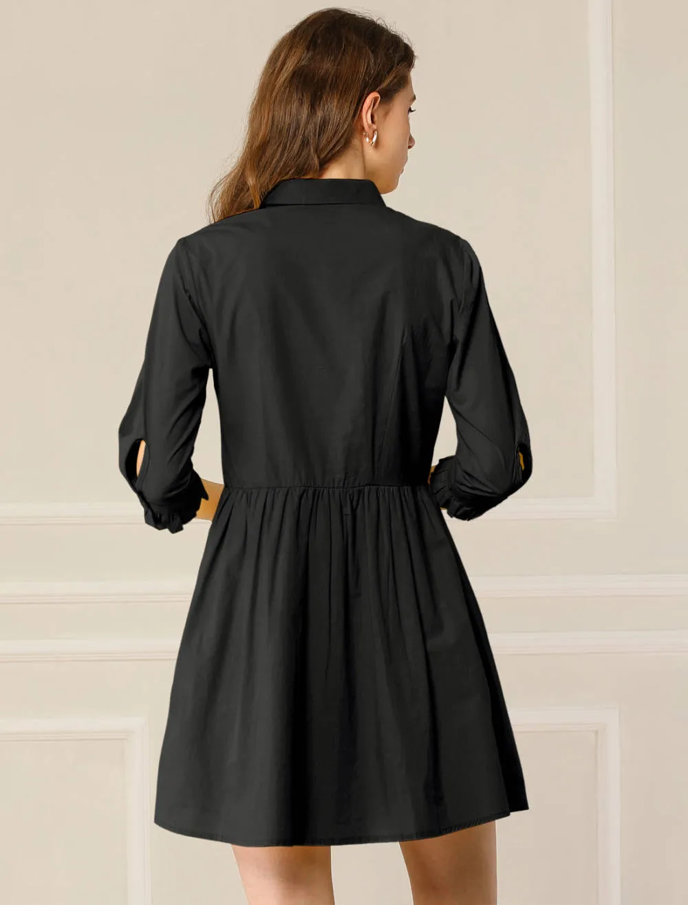 Allegra K- 3/4 Sleeve Button Up Flare Shirt Dress sold by Reitmans product image thumbnail 5