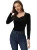 Allegra K- Velvet Sweetheart Neck Long Sleeves Top sold by Reitmans