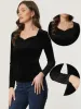 Allegra K- Velvet Sweetheart Neck Long Sleeves Top sold by Reitmans