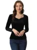 Allegra K- Velvet Sweetheart Neck Long Sleeves Top sold by Reitmans