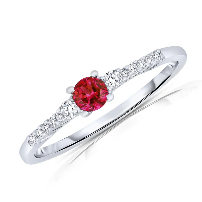 Genevive Sterling Silver White Gold Plating with Colored Cubic Zirconia Ring Size 7 sold by Reitmans product image thumbnail 2