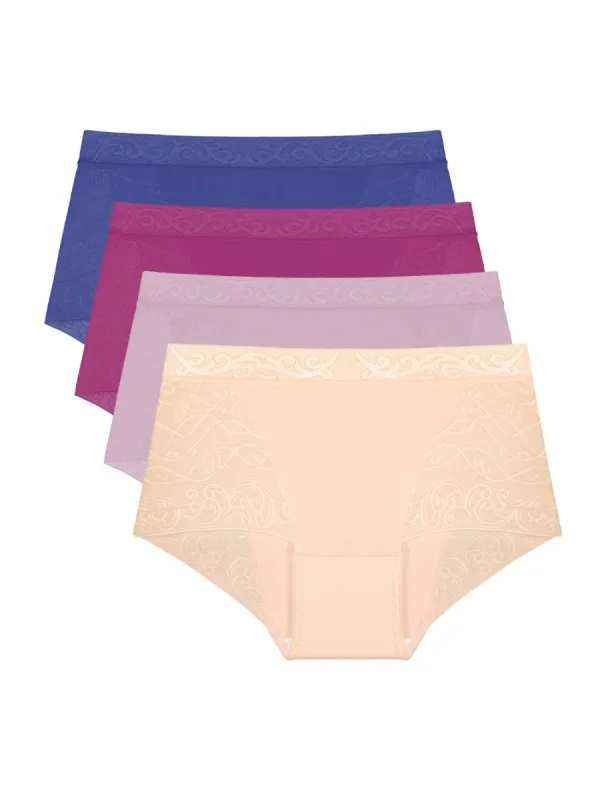 Allegra K- Stretch Brief 4 Pack (Nude, Blue, Pink, Purple) sold by Reitmans
